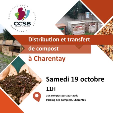 Distribution de compost à Charentay