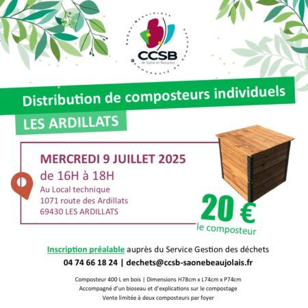 Distribution de composteurs Les Ardillats